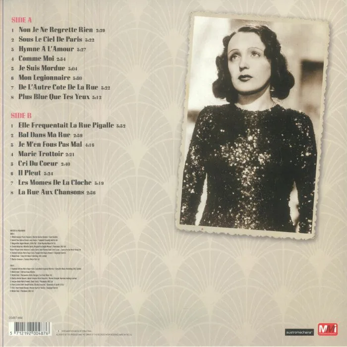 Back cover — Edith PIAF — Non Je Ne Regrette Rien