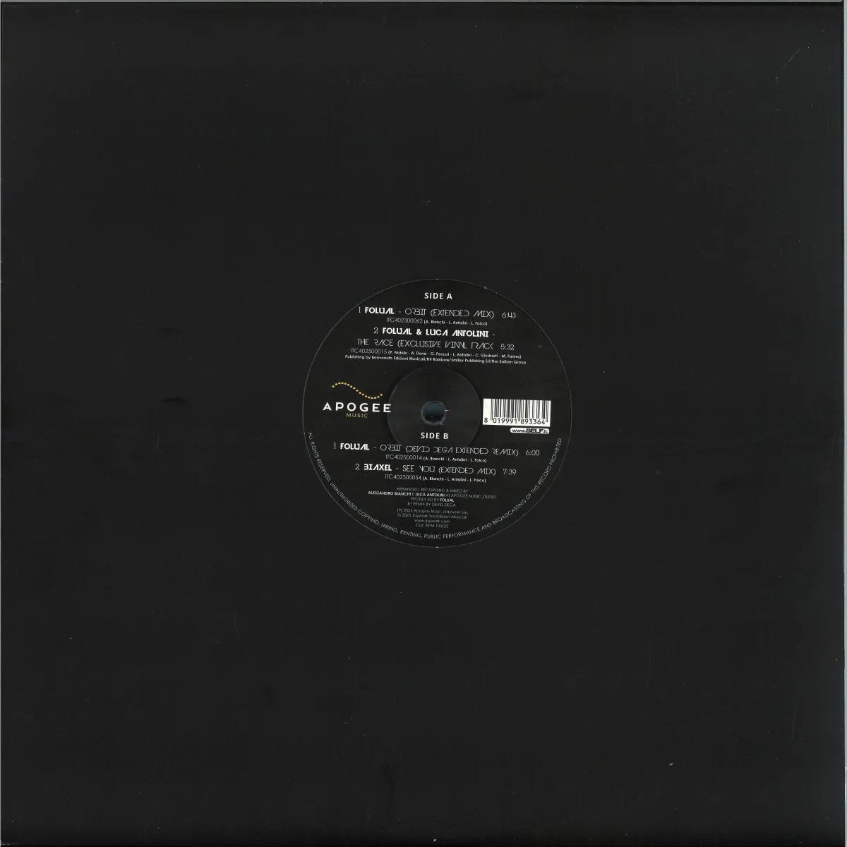 Back cover — Folual — APOGEE MUSIC #002