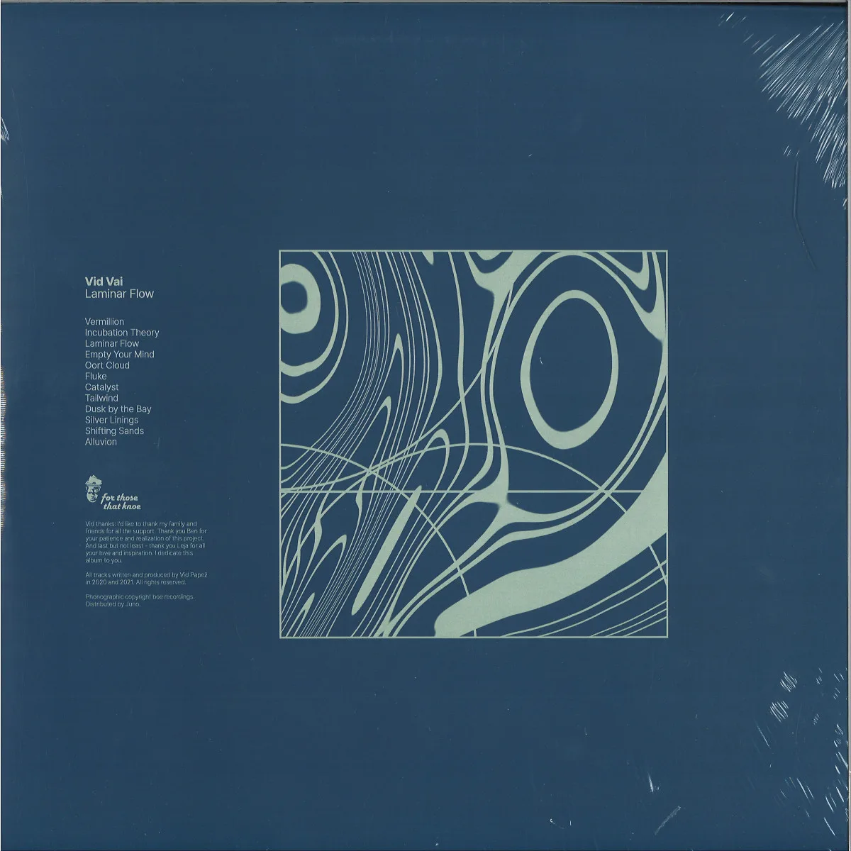 Обратная сторона обложки — Vid Vai — Laminar Flow LP (2x12")