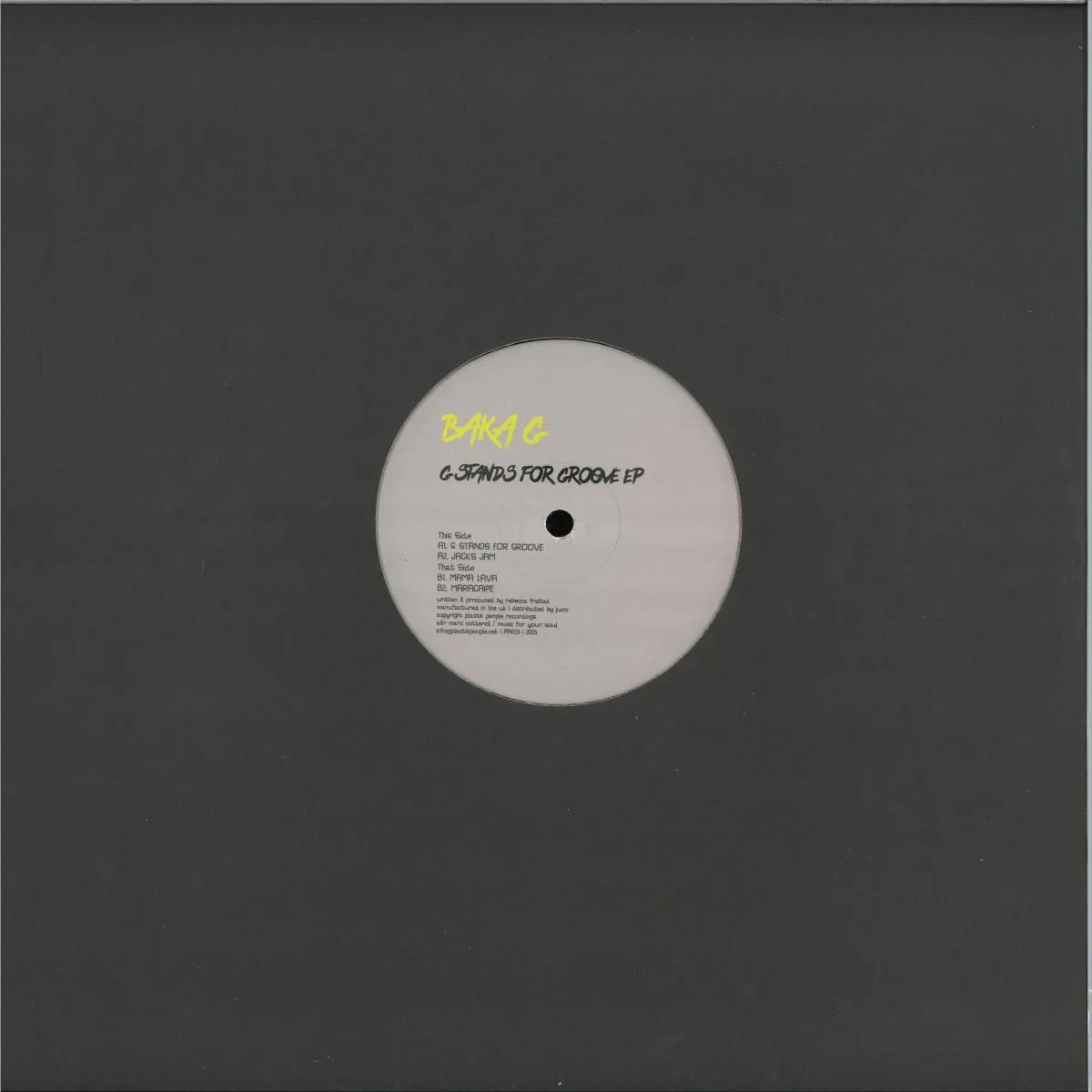 Back cover — Baka G — G Stands For Groove EP