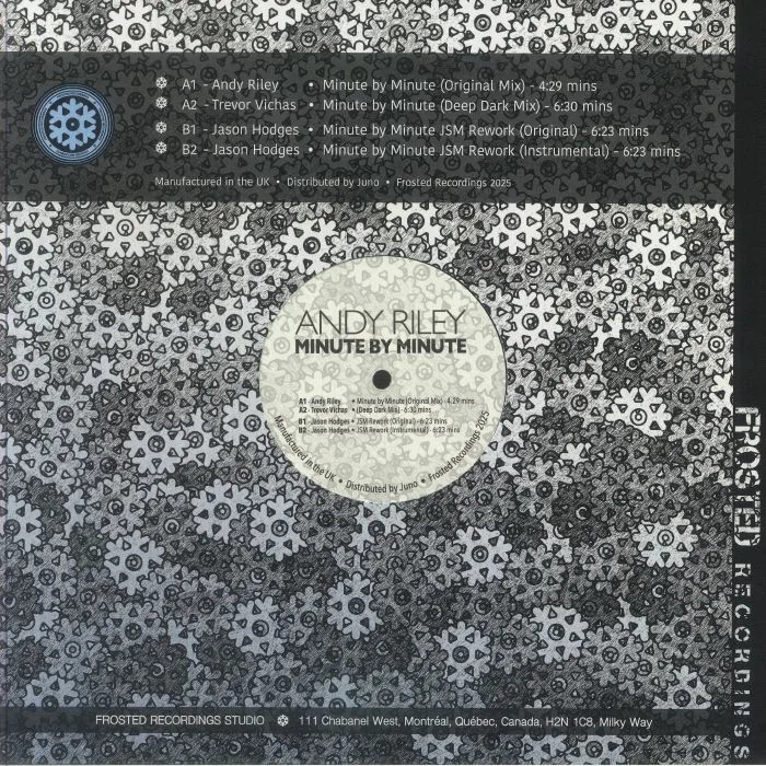 Back cover — Andy RILEY — Minute By Minute (feat Jason Hodges, Trevor Vichas mixes)