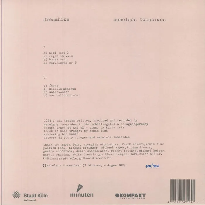Back cover — Menelaos TOMASIDES — Dreamhike