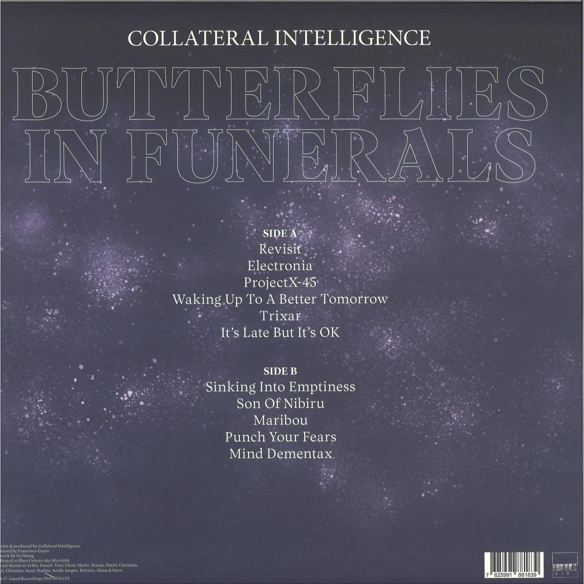 Обратная сторона обложки — Collateral Intelligence — Butterflies In Funerals