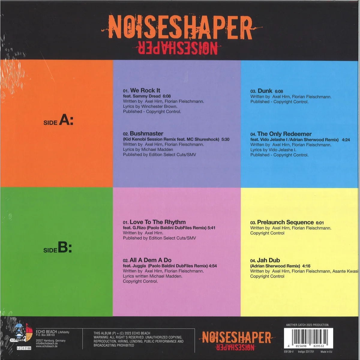 Обратная сторона обложки — Noiseshaper — NOISESHAPER LP