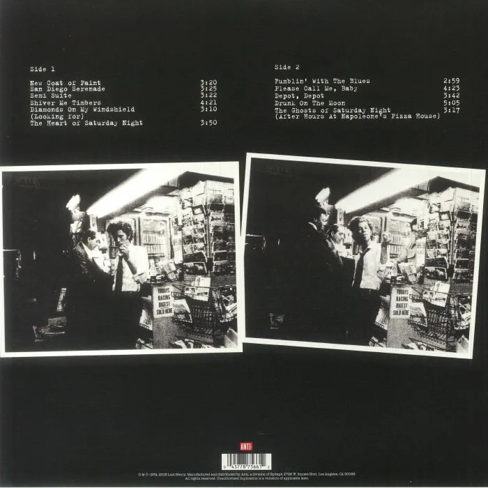 Back cover — Tom WAITS — The Heart Of Saturday Night (remastered)