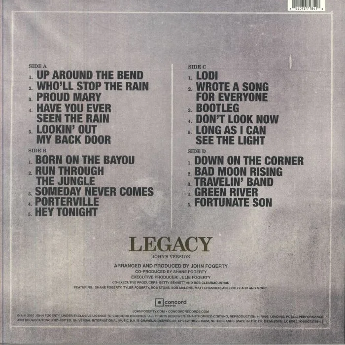 Back cover — John FOGERTY — Legacy: The Creedence Clearwater Revival Years