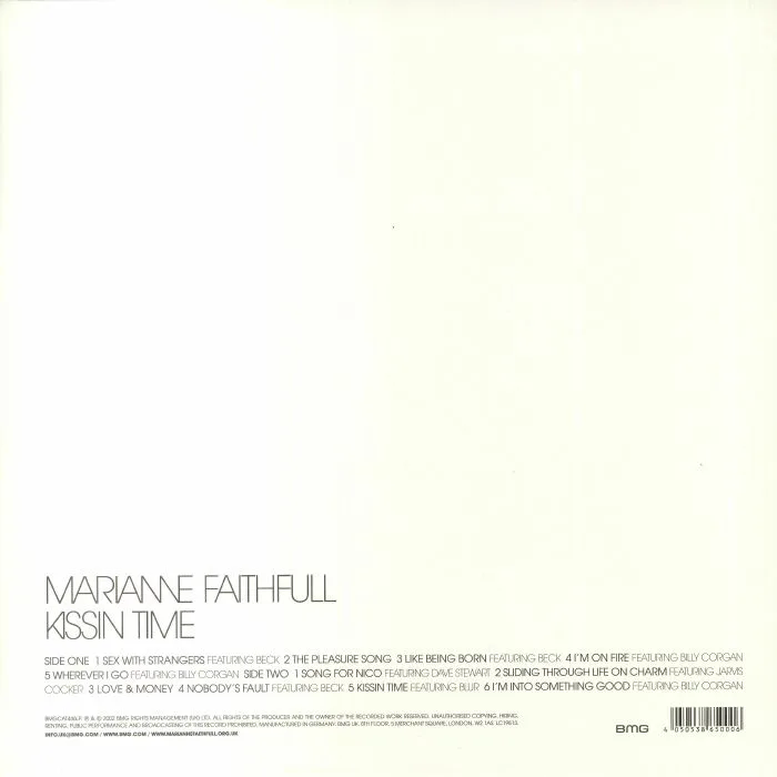 Back cover — Marianne FAITHFULL — Kissin Time