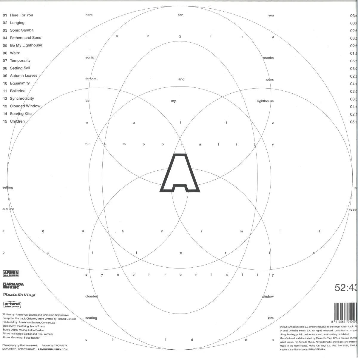 Back cover — Armin van Buuren — Piano (2x12")