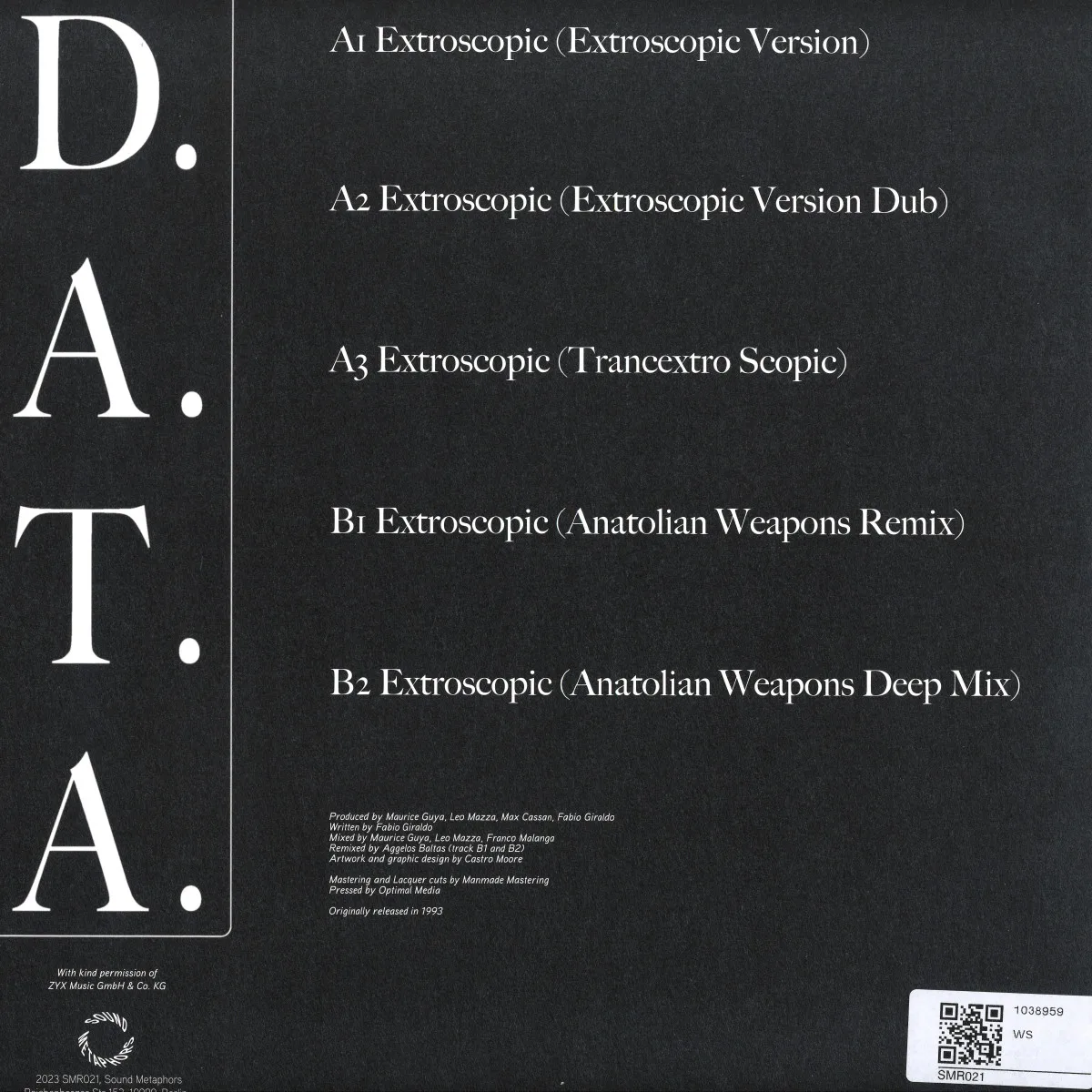Обратная сторона обложки — D.a.t.a. — Extroscopic