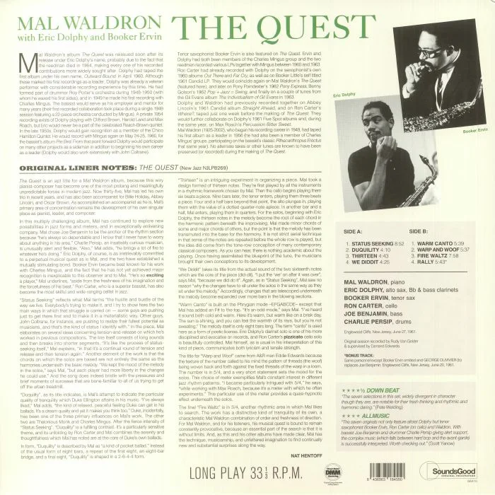 Back cover — Mal WALDRON — The Quest (reissue)