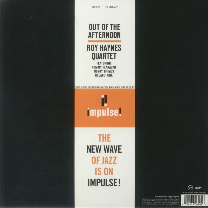 Обратная сторона обложки — ROY HAYNES QUARTET — Out Of The Afternoon (Acoustic Sound Series)