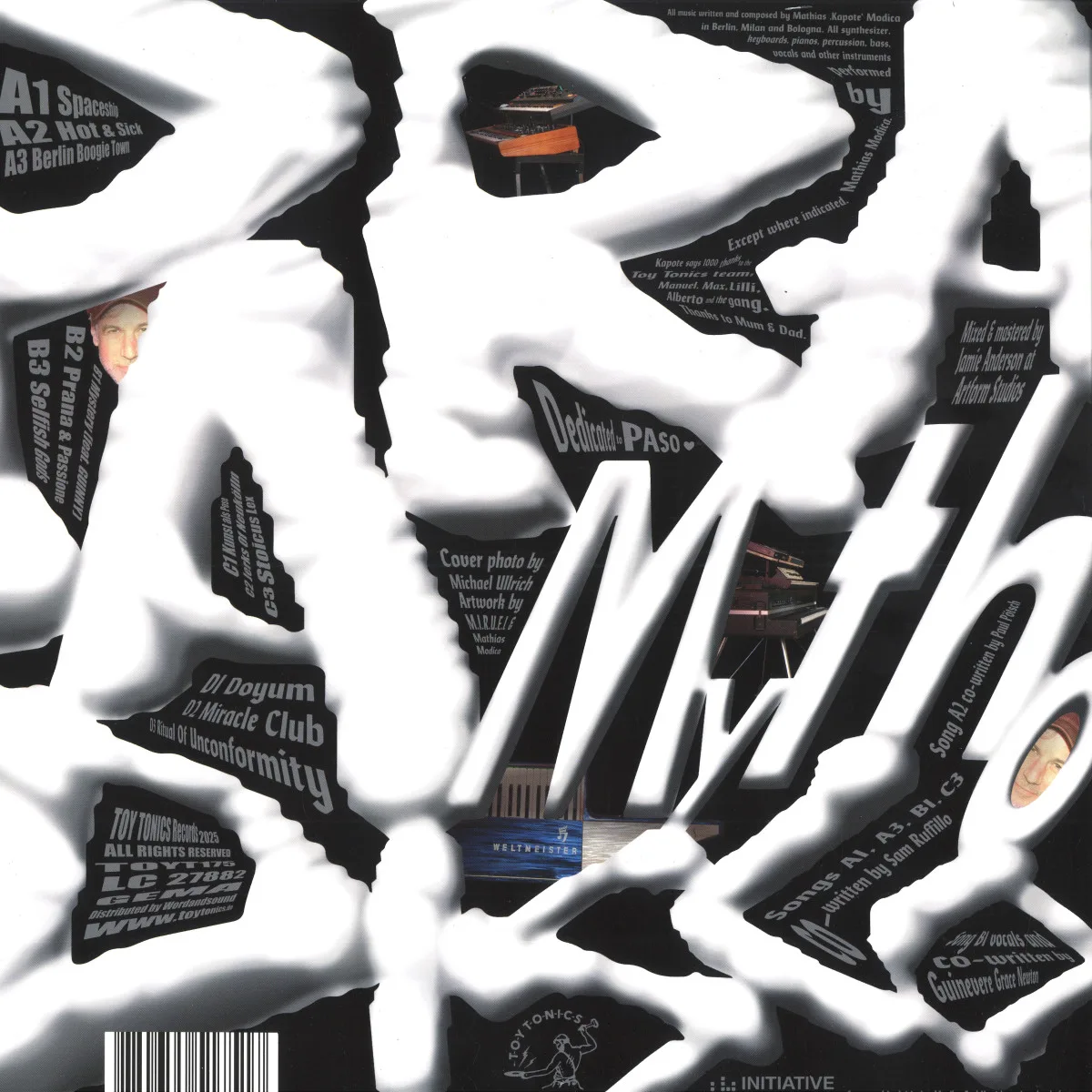 Back cover — Kapote — Para Mytho Disco LP 2x12"