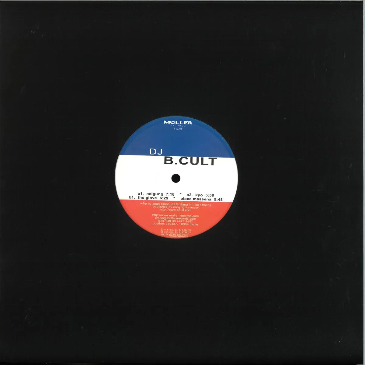 Back cover — Dj B Cult — Neigung