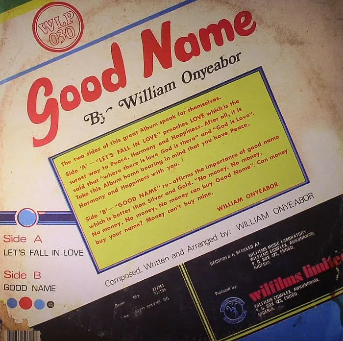 Back cover — William ONYEABOR — Good Name