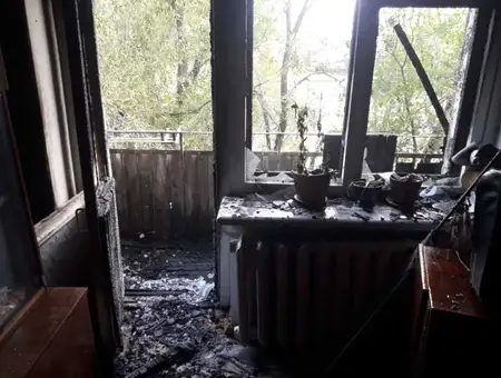 В Рудном 7 сентября горели два балкона