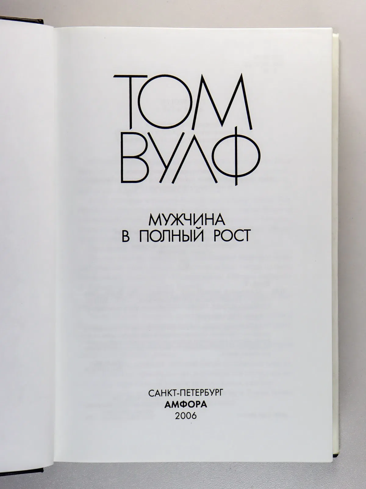 Вулф Том. Мужчина в полный рост