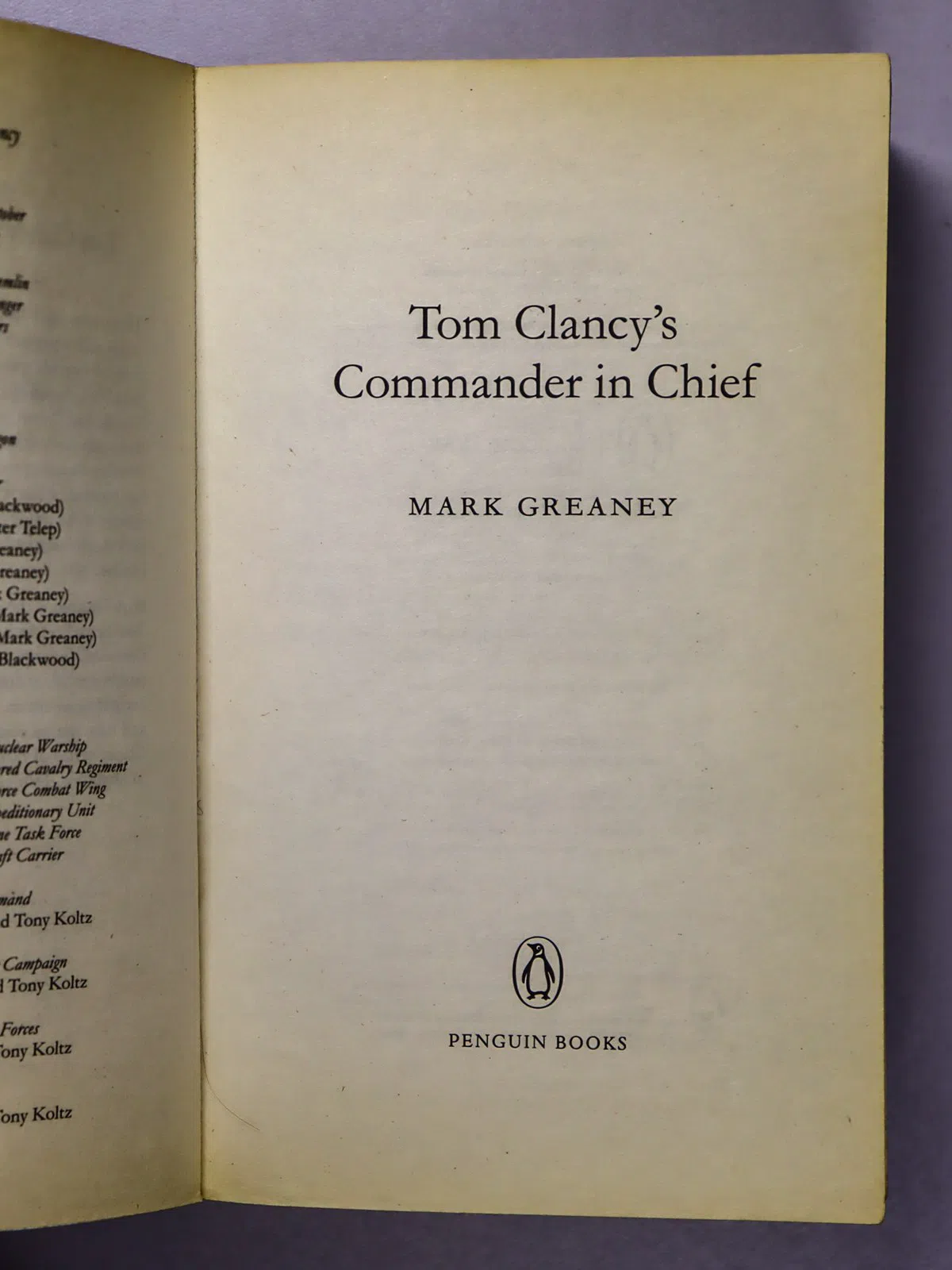 Greaney Mark. Tom Clancy’s Commander in Chief