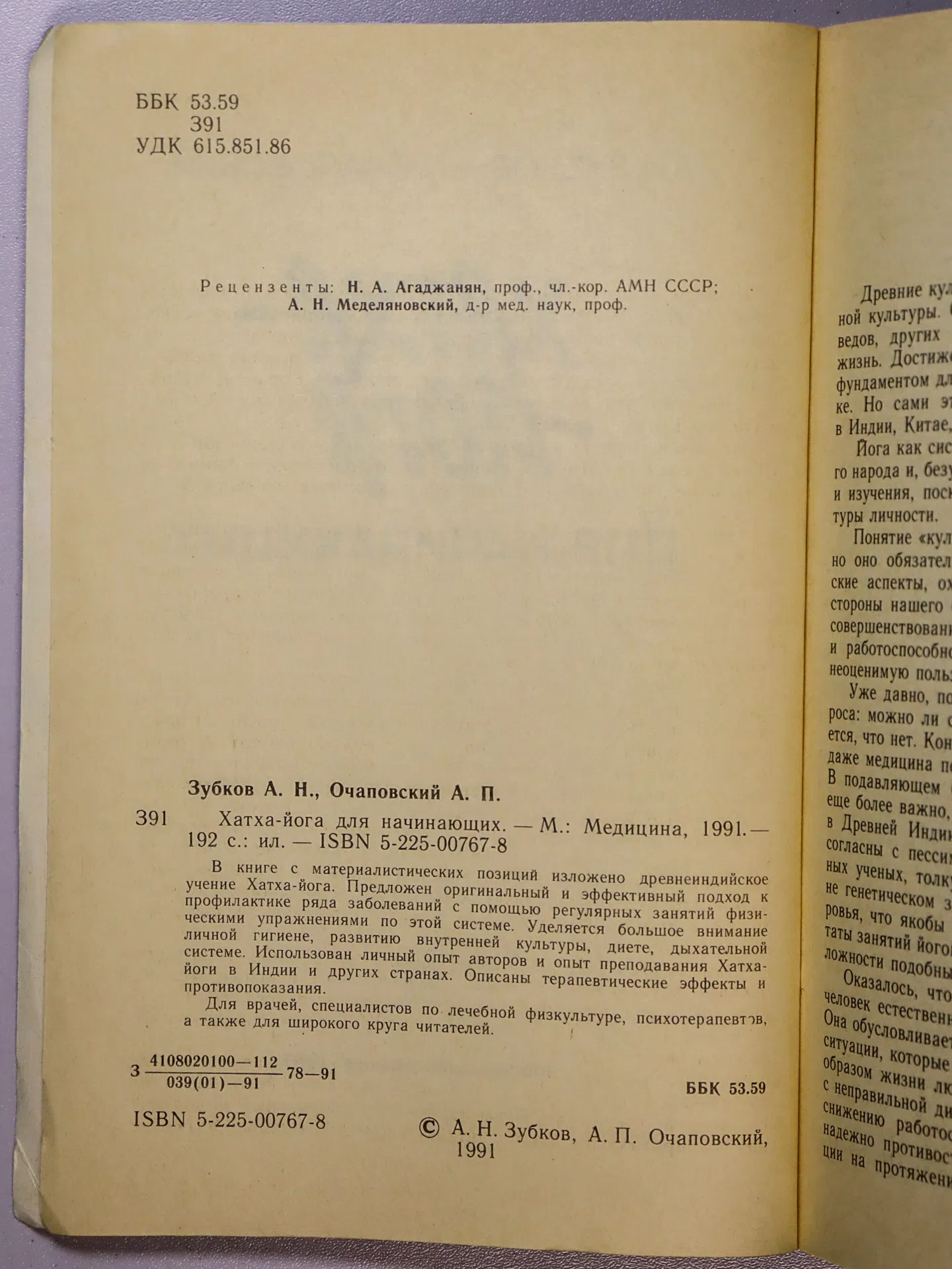 Зубков Анатолий Николаевич, Очаповский Александр Петрович. Хатха-йога для начинающих