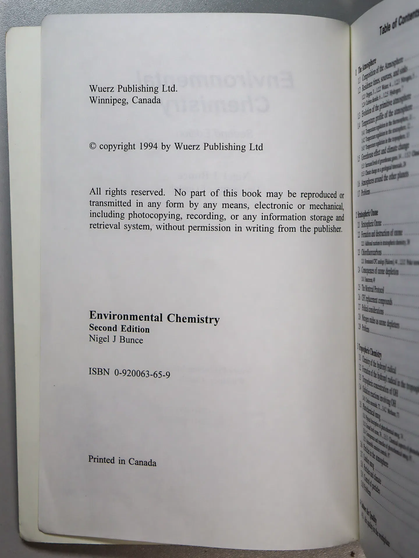 Bunce Nigel J. Environmental Chemistry. Second Edition