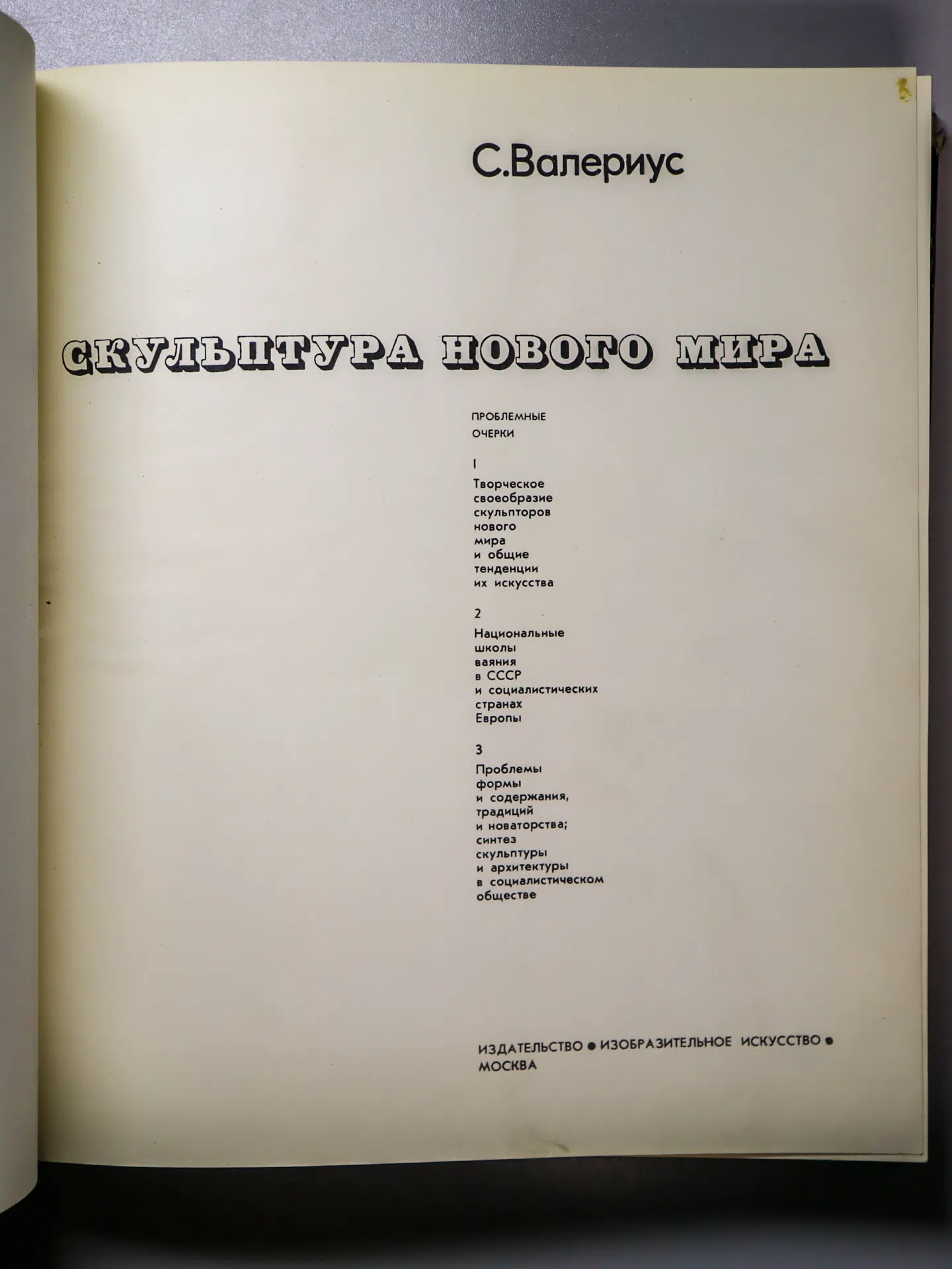 Валериус Сарра Самуиловна. Скульптура нового мира. Проблемные очерки
