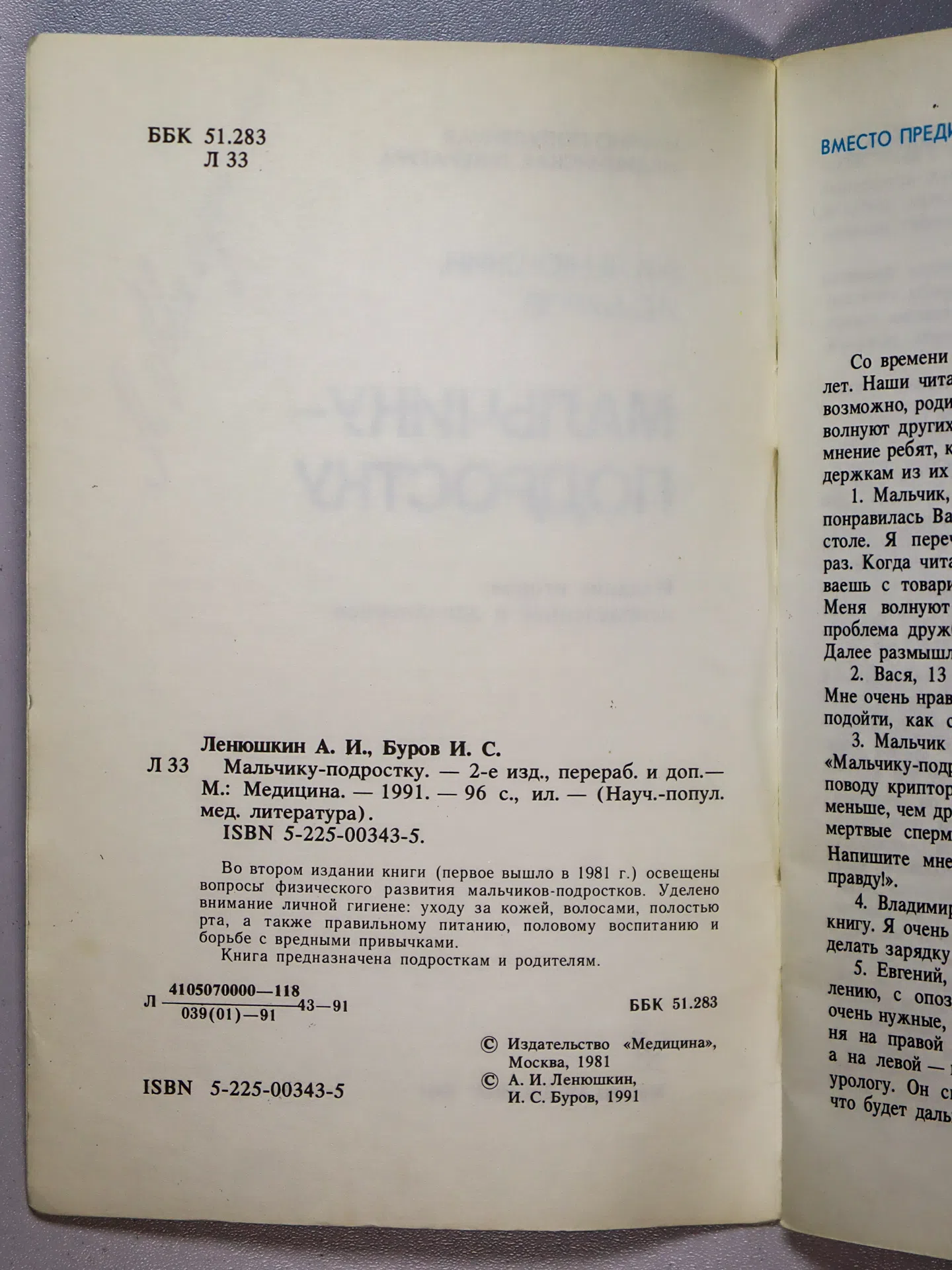 Ленюшкин Алексей Иванович, Буров Игорь Сергеевич. Мальчику-подростку