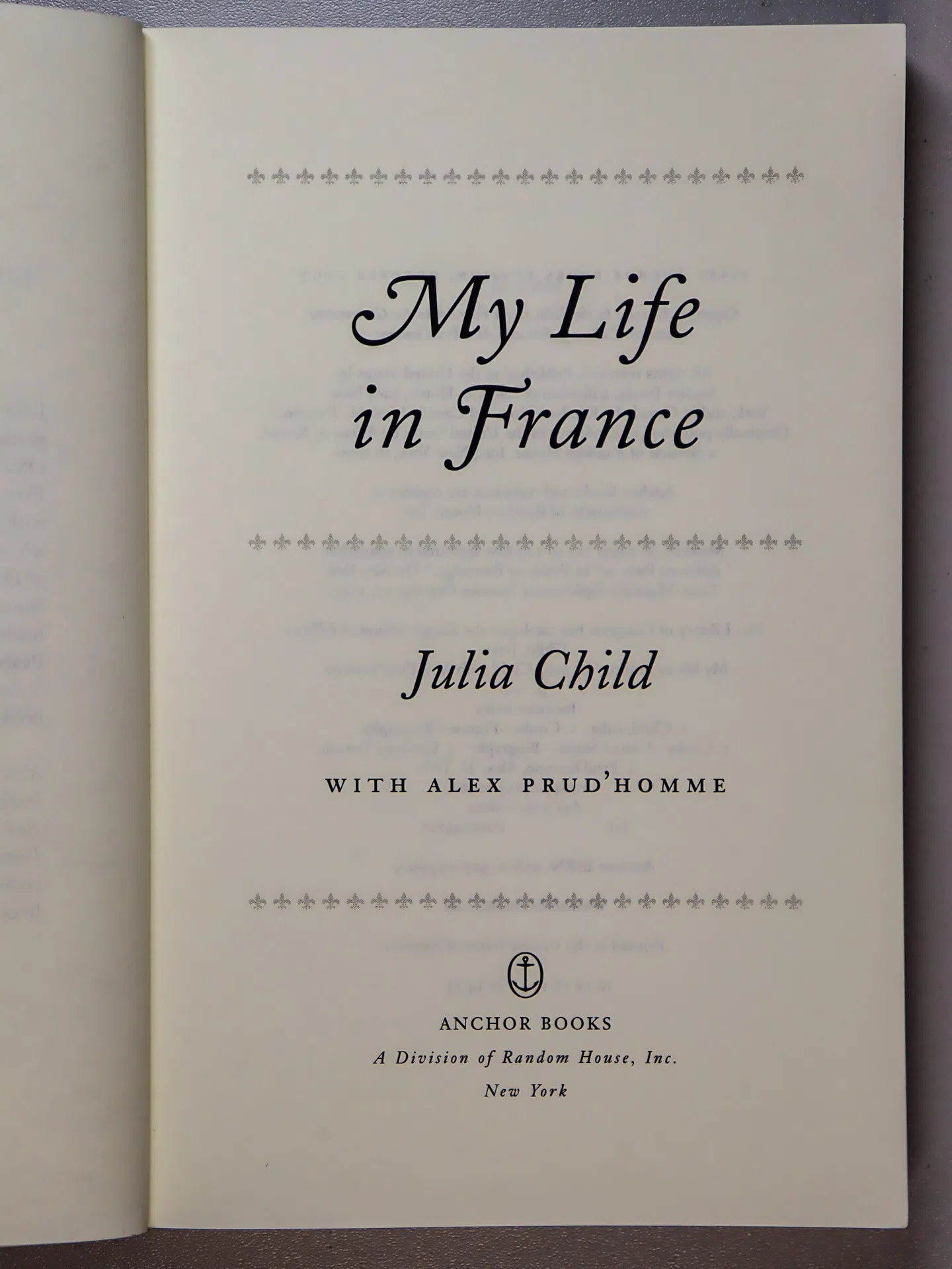 Child Julia, Prud’homme Alex. My Life in France